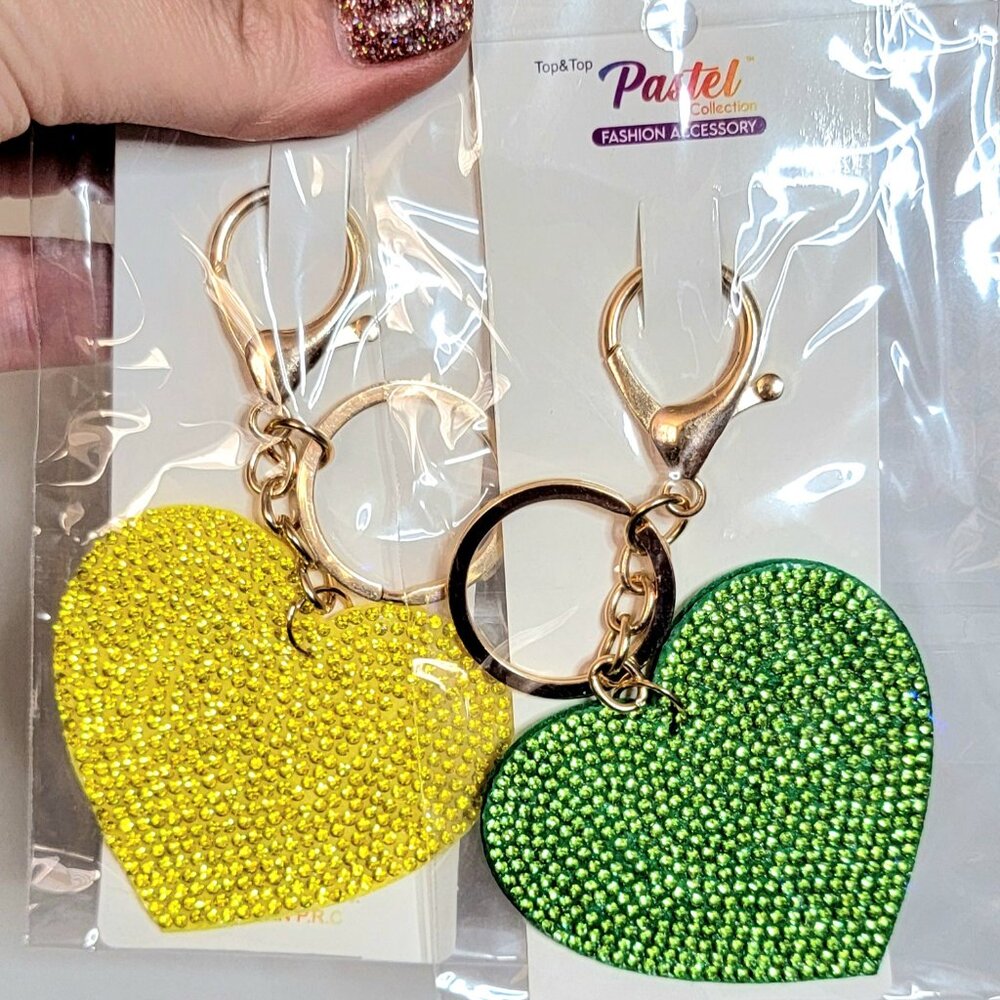 2 Rhinestone XL Keychains ~ ALL NEW